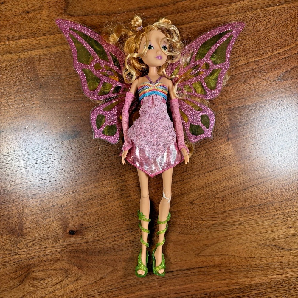 2012 Winx Club Flora Enchantix Doll Good Vs Evil w Original Outfit Jakks Pacific